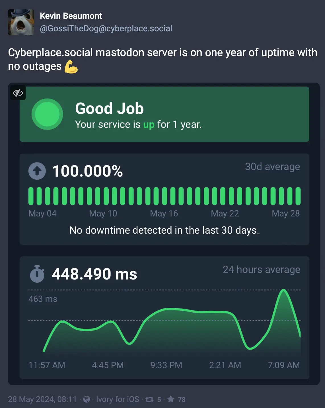 Mastodon customer Cyberplace Social hosted by toot.io