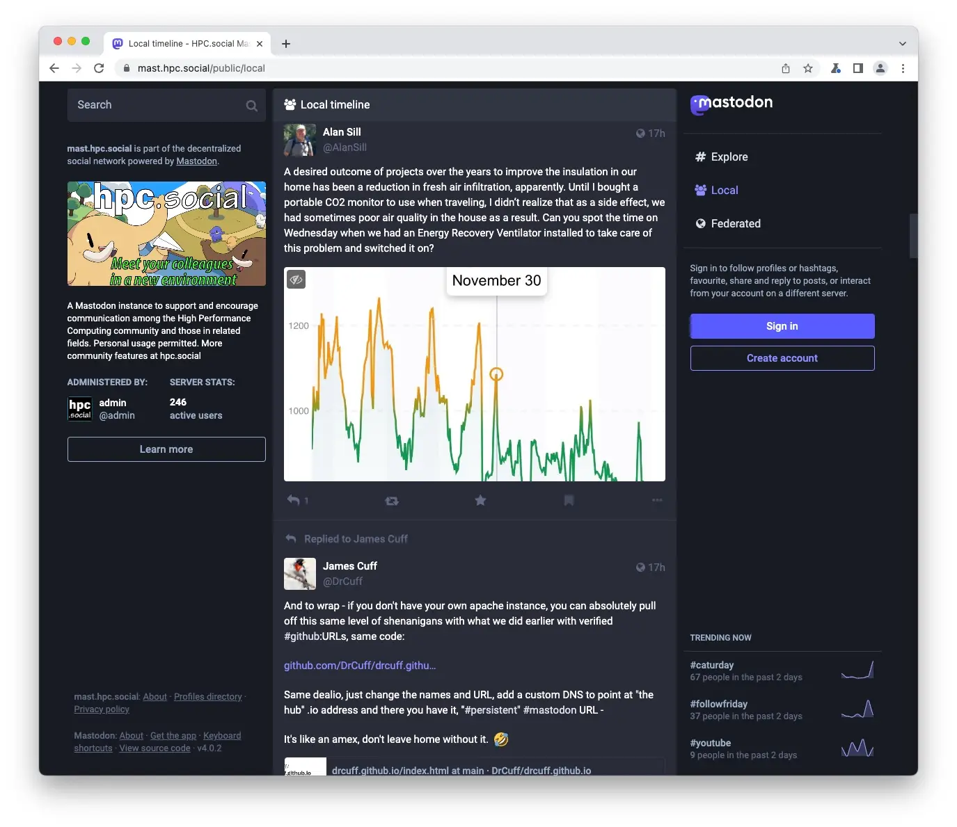 mast.hpc.social, the High Performance Computing community's Mastodon instance, hosted by toot.io